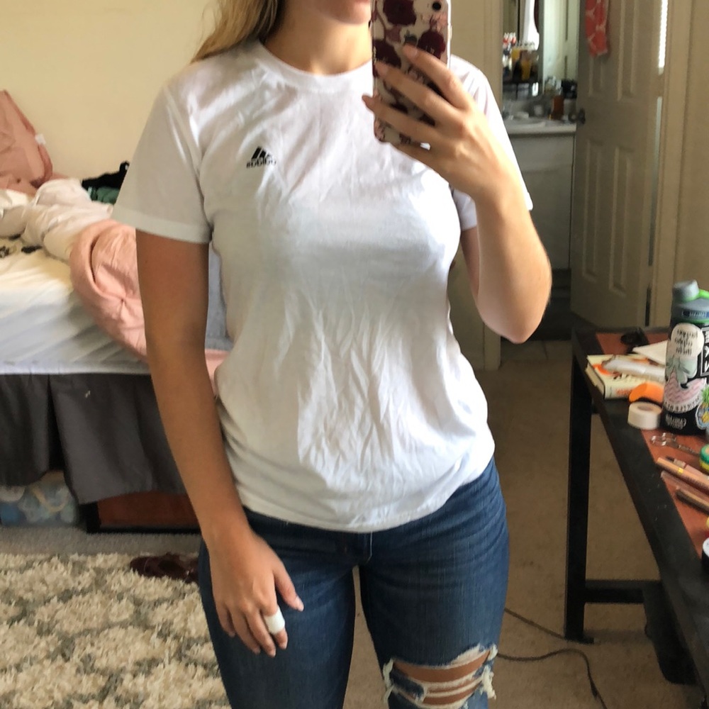 White adidas athletic top